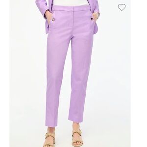 J crew new linen Elastic back sailor pants lavender size 10p petite slacks